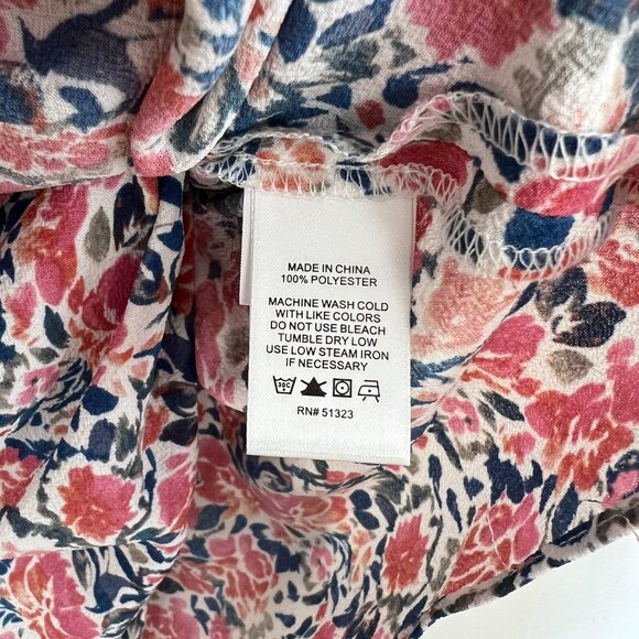 1.State Floral Sleeveless Wrap Top Pink Blue 2X zq - Picture 3 of 5